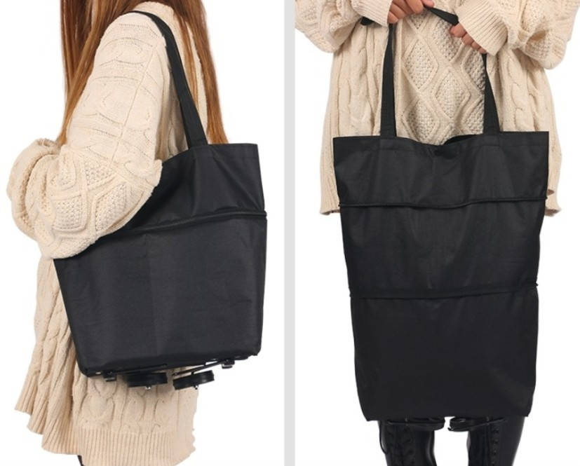 

Хозяйственная Сумка на колесах 45*40*12 см Черная, Черный