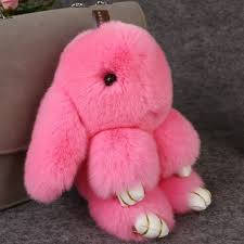 

Брелок меховый Кролик Rex Fendi, Розовый