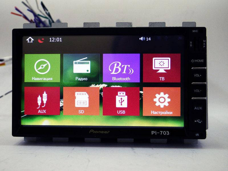 

Магнитола Pioneer PI-703 2din GPS+USB+BT+TV