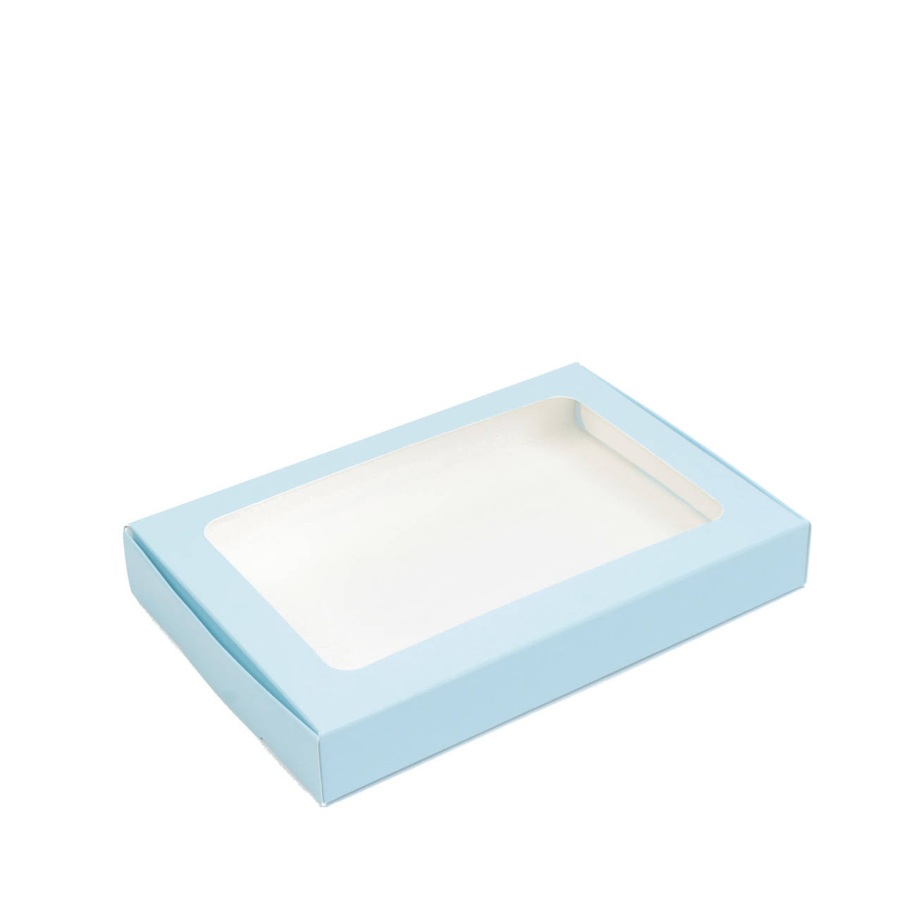 

Коробка для пряника с окном 220*150*30, голубая, Голубой