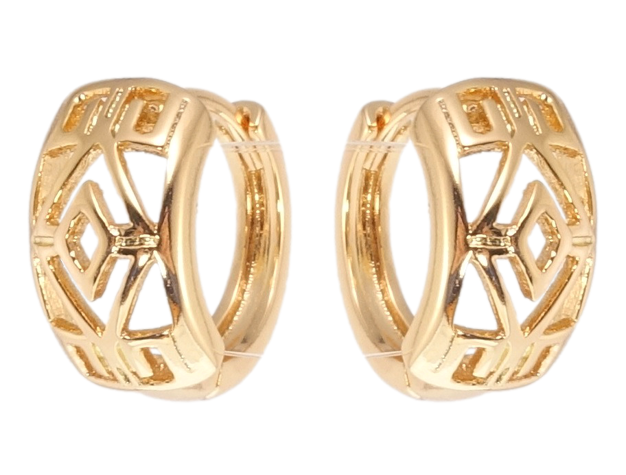 

Серьги Xuping Позолота 18K колечки "Резной орнамент"