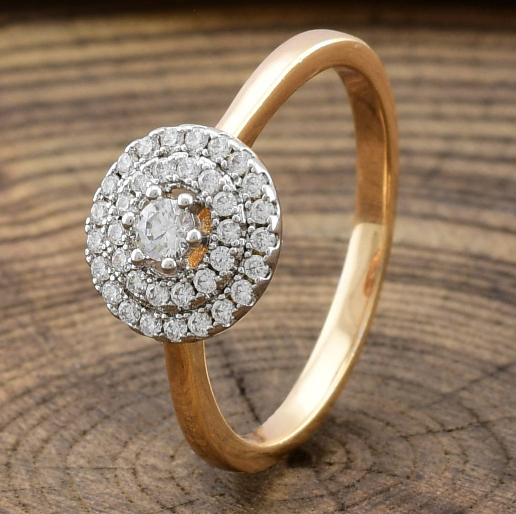 

Кольцо Xuping 33009 белые фианиты с родированием позолота 18К размер 19