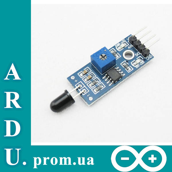 

ИК датчик огня, пламени для Arduino [#4-4]