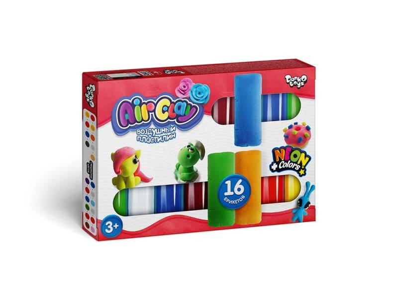 

Пластилін Повітряний 16 кольорів Air Clay Danko Toys (12), Разные цвета