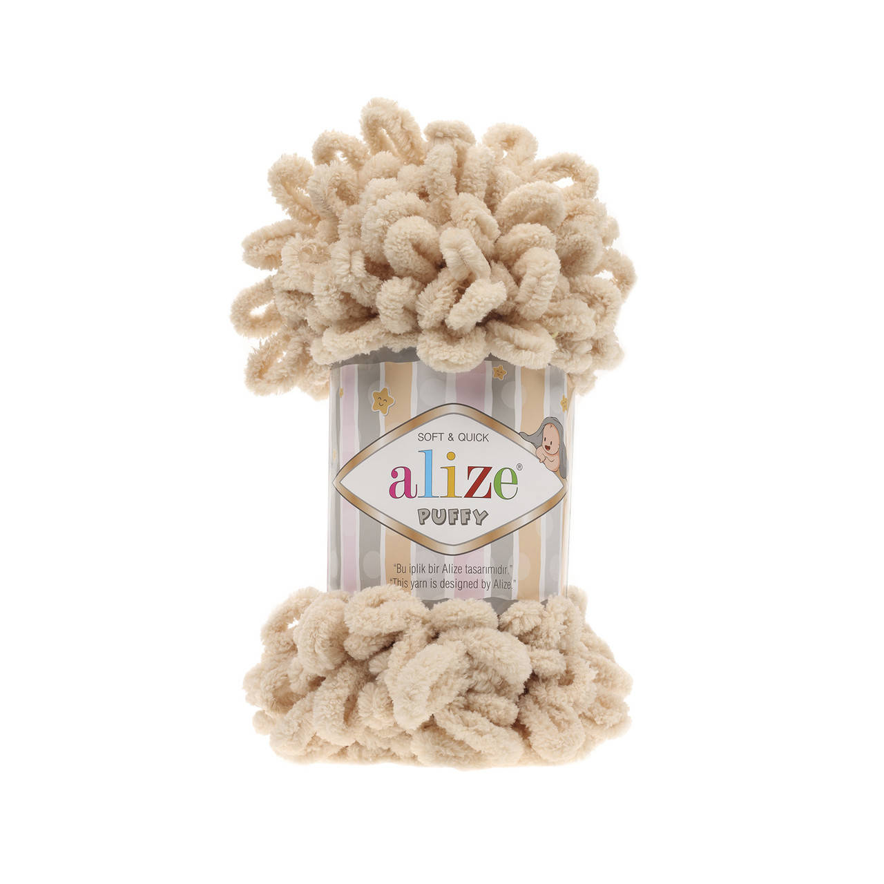 

Пряжа Alize Puffy 310 медовый (Пуффи Ализе) для вязания без спиц руками