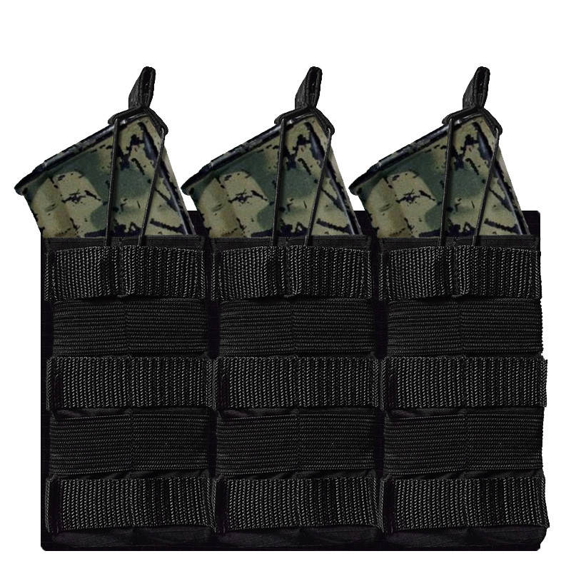 

Подсумок под 3 магазина АК / М16 MOLLE открытый черный