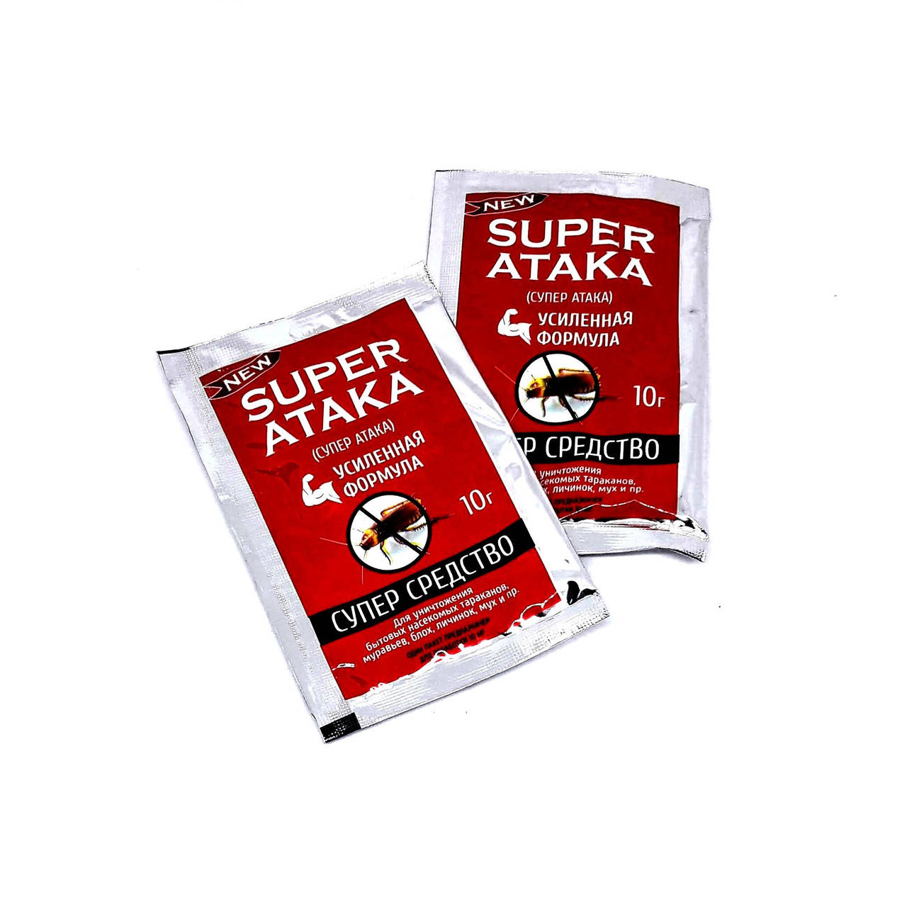 

Средство от тараканов и насекомых Супер Атака 10 г красный