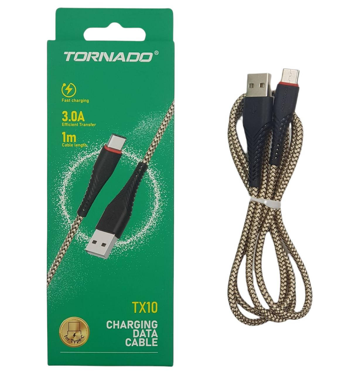 

Кабель USB-Type-C TORNADO TX10 (3A/1м) черный