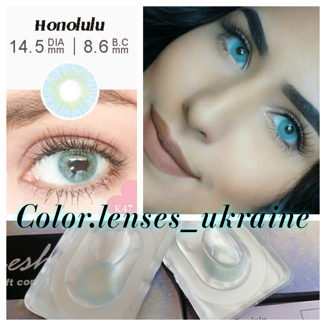 

Небесно голубые линзы "Honolulu" Цветные линзы Премиум качества