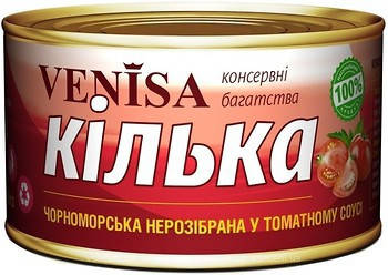 

Килька черноморская в томатном соусе "VENISA" 240г Украина