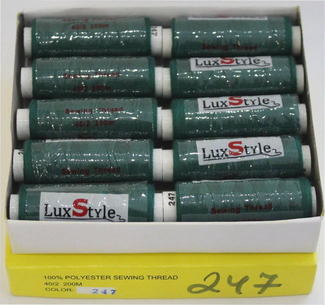 

Нитки швейные LuxStyle 40/2-200м (100% полиэстeр) №247, Разные цвета