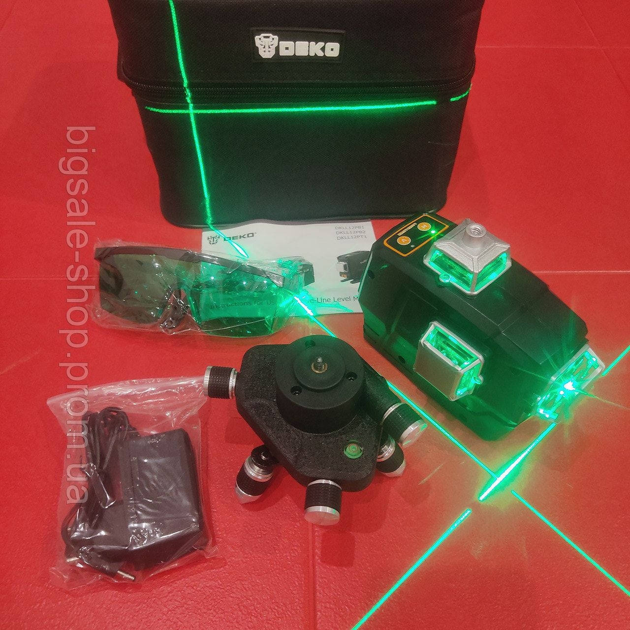 

ХИТ ЦЕНА! Лазерный уровень 3d Deko New Green зеленый луч DKLL12PB1
