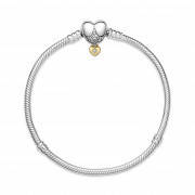 

Серебряный браслет Pandora с застёжкой в виде сердца