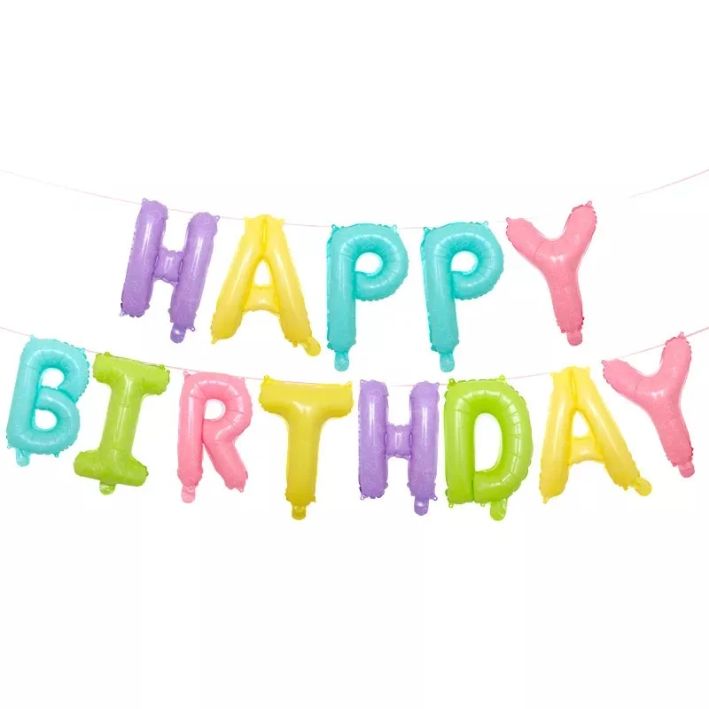 

Фольгированные буквы Happy Birthday КНР (38 см каждая буква) макарун, Розовое золото