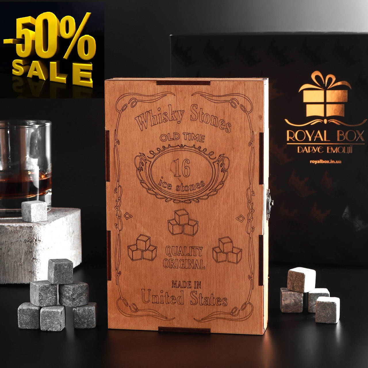 

Камни для виски 16 штук камней + упаковка из дерева + щипцы + 2 подставки