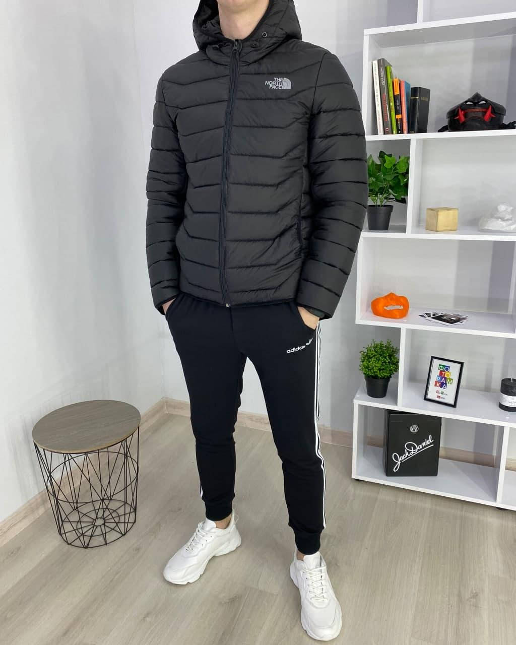 

Мужская стильная демисезонная куртка The North Face (черного цвета)