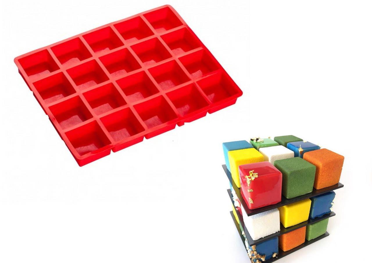 

Форма силиконовая для выпечки 20 кубиков