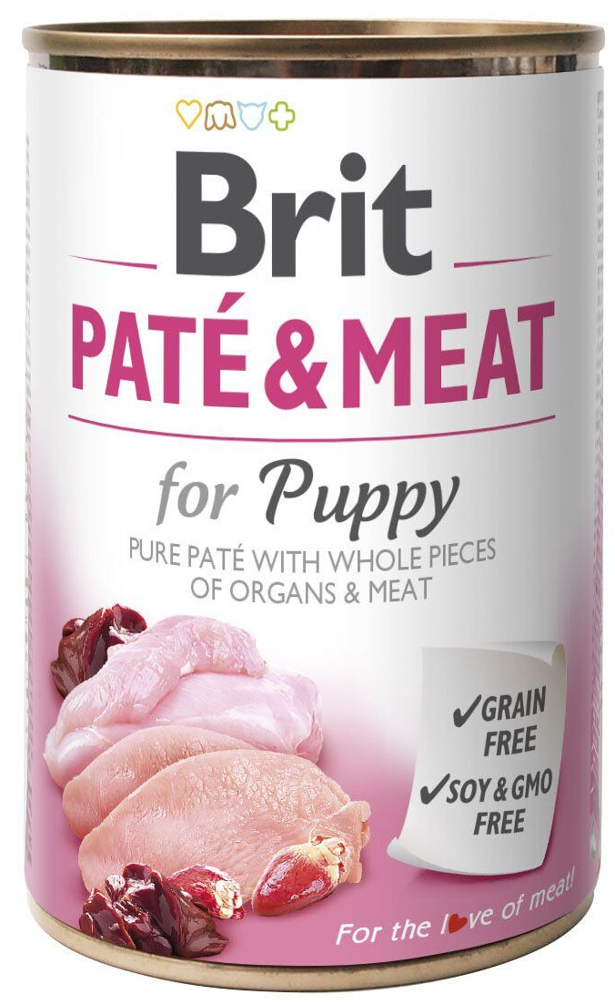 

Brit Pate & Meat 400г консерва для щенков (курица и индейка)