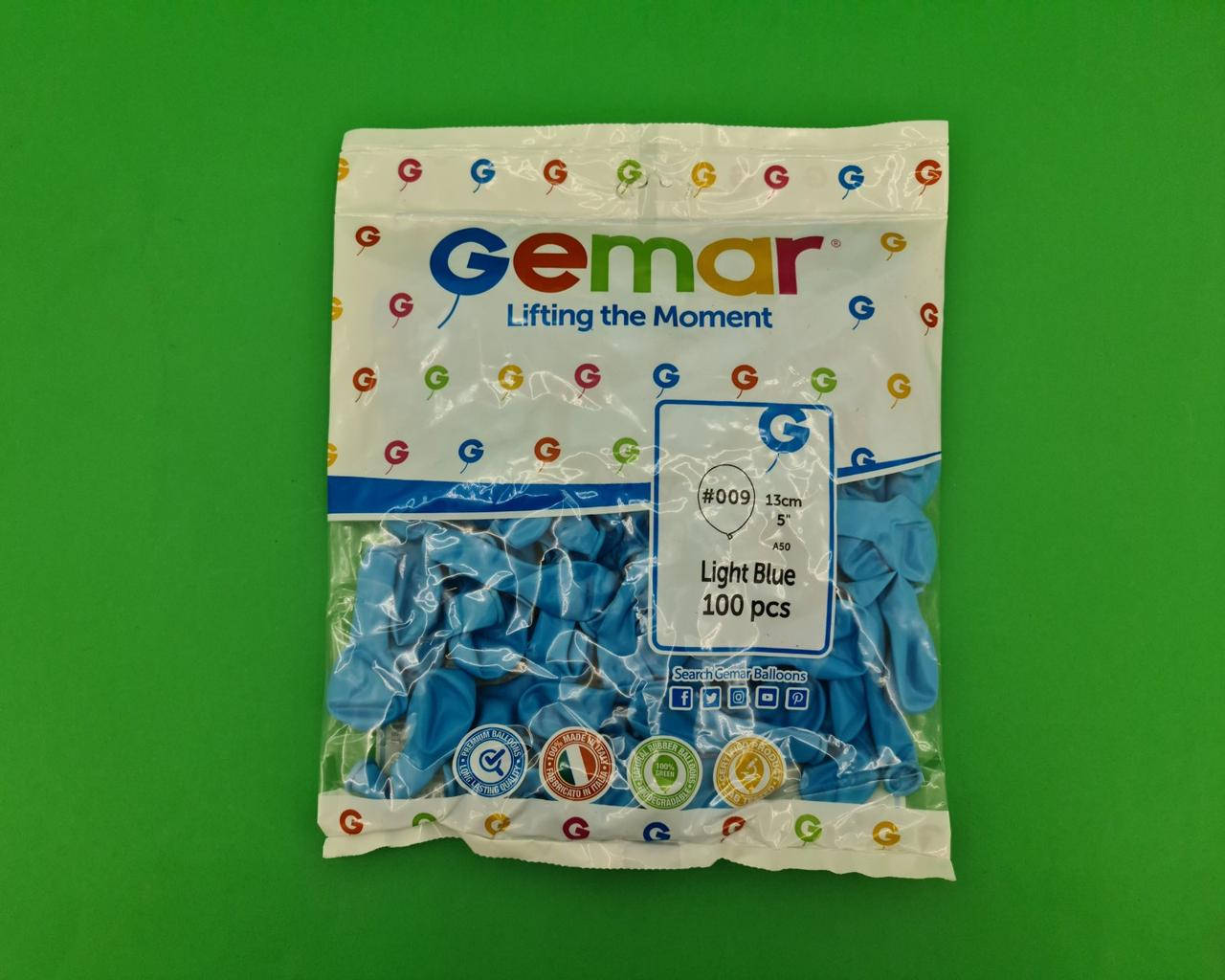 

Воздушные шарики пастель светло голубой 5" (13 см) 100 шт Gemar (1 пачка)