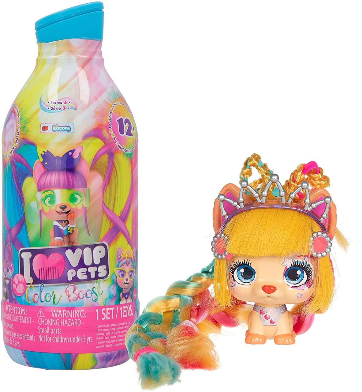 

Vip Pets Домашний любимец питомец сюрприз с длинными волосами в бутылке Color Boost IMC Toys