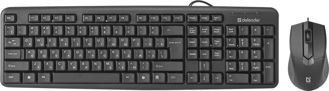 

Клавіатура + Миша DEFENDER USB клавиатура и мышка компьютерная юсб дефендер, Черный