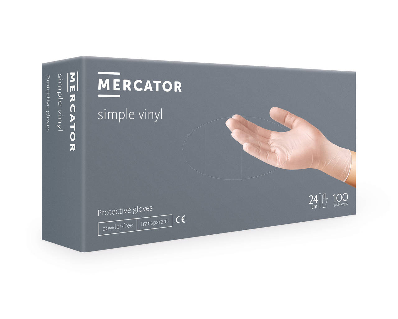 

Перчатки виниловые неопудренные MERCATOR simple vinyl PF, Прозрачный