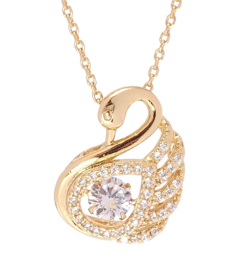 

Кулон на цепочке Xuping QQMM Позолота 18K "Лебедь с "Танцующим кристаллом" длинна 41-46см х 1мм