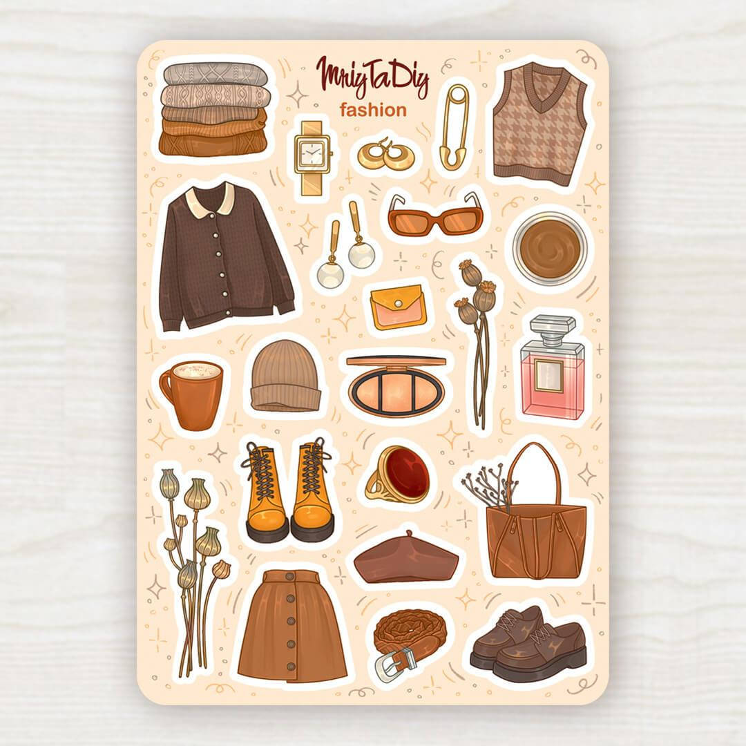 

Сет наклеек MriyTaDiy FASHION 10.5 х 14.8 см, Бежевый