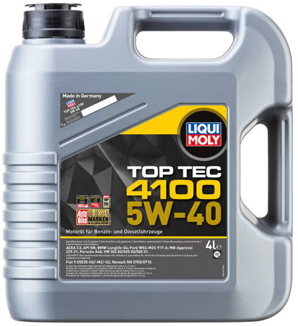 

Моторное масло Liqui Moly TOP TEC 4100 5W-40 API - SN/CF ACEA - A3/B4/C3 4л ( 7547 )