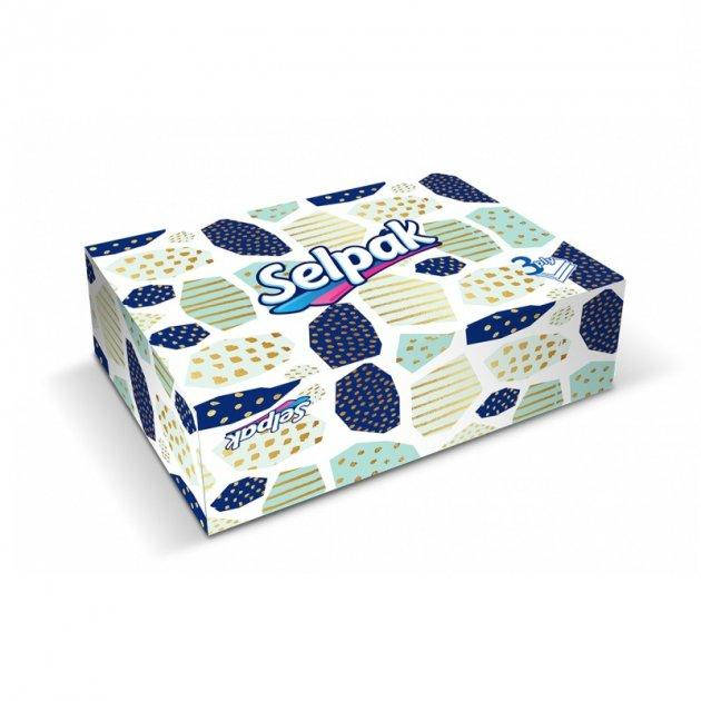 

Салфетки гигиенические в коробке Selpak 3-слойные 70 шт, Белый