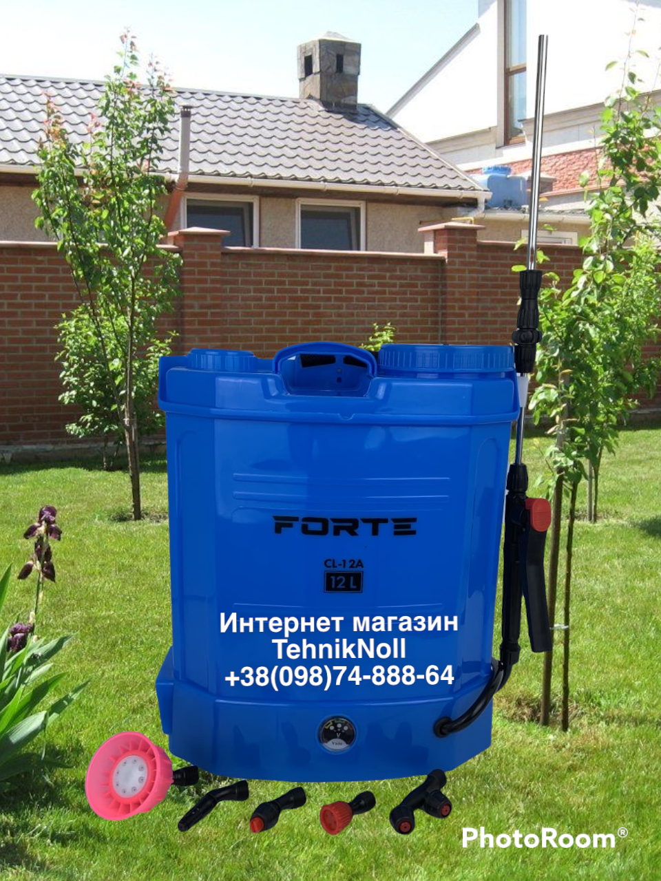 

Опрыскиватель аккумуляторный 12 л. Forte, CL-12A обприскувач садовий, форте*, Синий