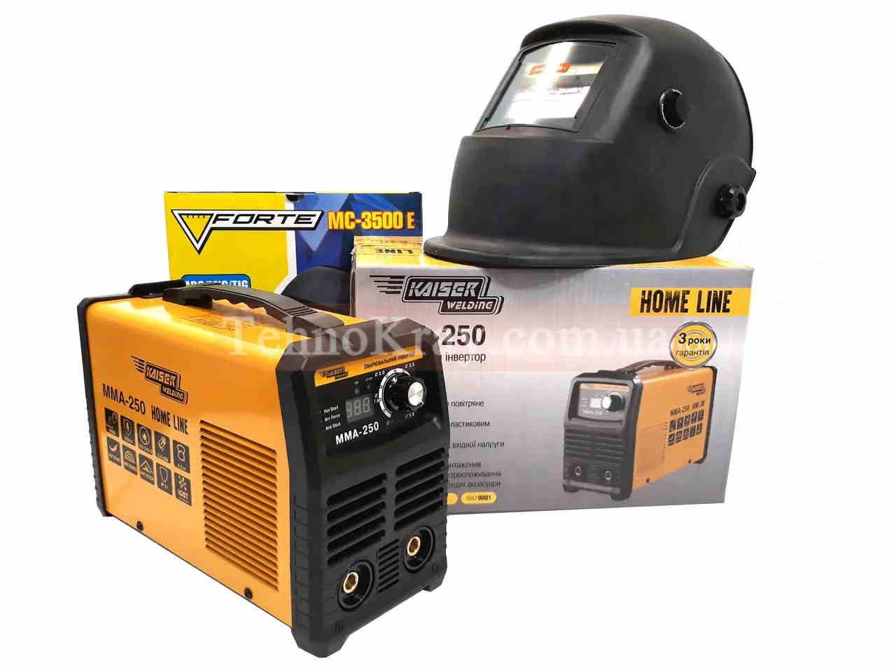 

Сварочный аппарат инвертор Kaiser MMA-250 HOME LINE + Маска Хамелеон Forte МС-3500E