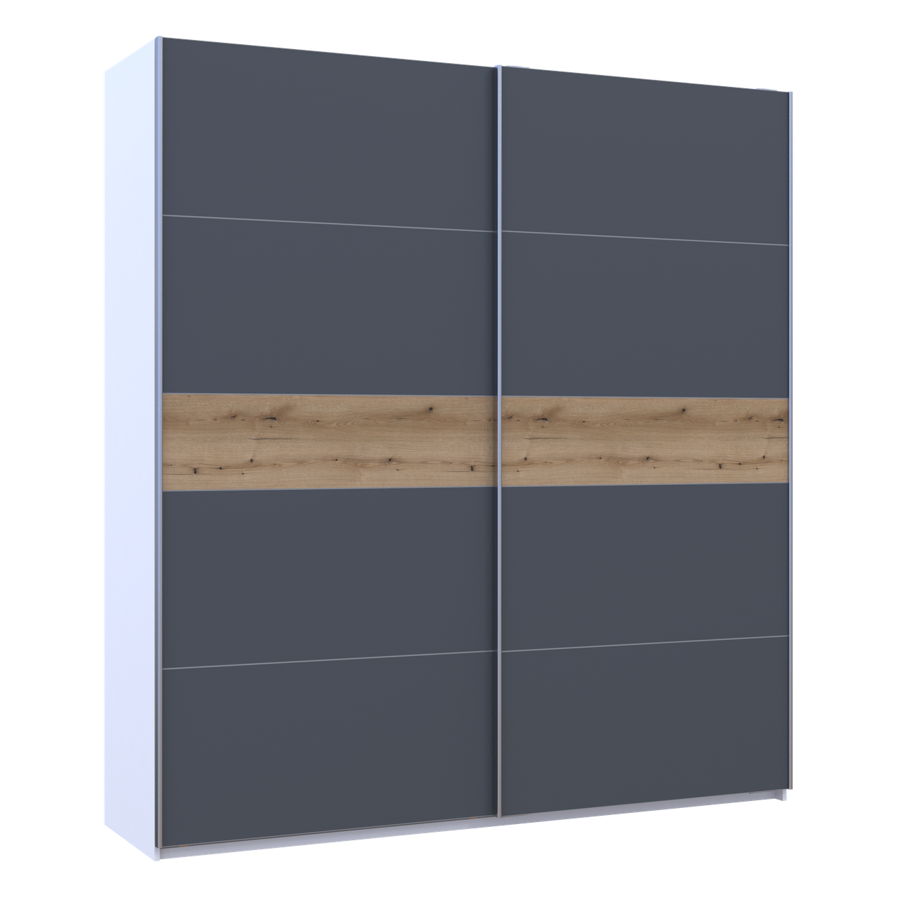 Шафа купе Doros G-Caiser Білий/Графіт вставка Дуб Евок 2 ДСП /5 частин 220х60х240 (44900282) 4