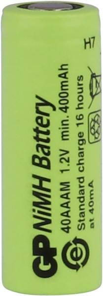 

Аккумулятор промышленный GP 40AAAM, Ni-MH 2/3AAA, 400mAh, 1.2V, 3.9A, flat top