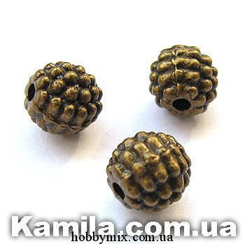 

Металл. бусина "круглая" бронза (0,7 х 0,7 см) 8 шт в уп.