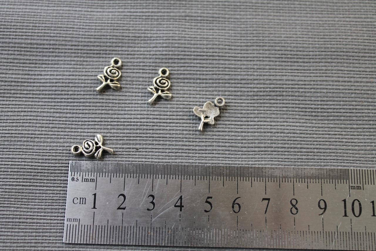 

Подвеска цветочек, цвет - серебро, 1 шт