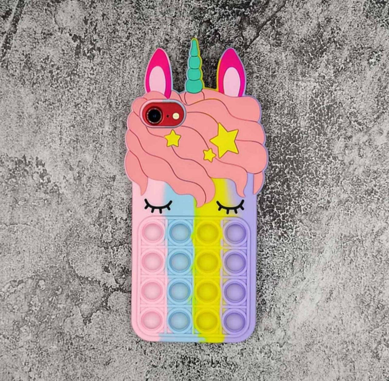 

Чехол для iPhone 7 Единорог детский Pop it Поп ит, Разные цвета