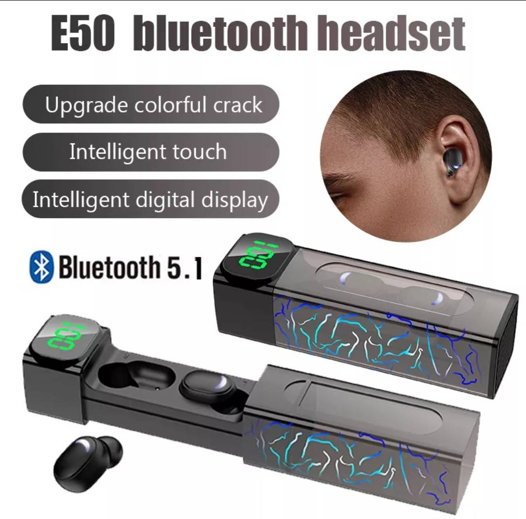 

Наушники беспроводные E50 Черные MiPods TWS, Черный