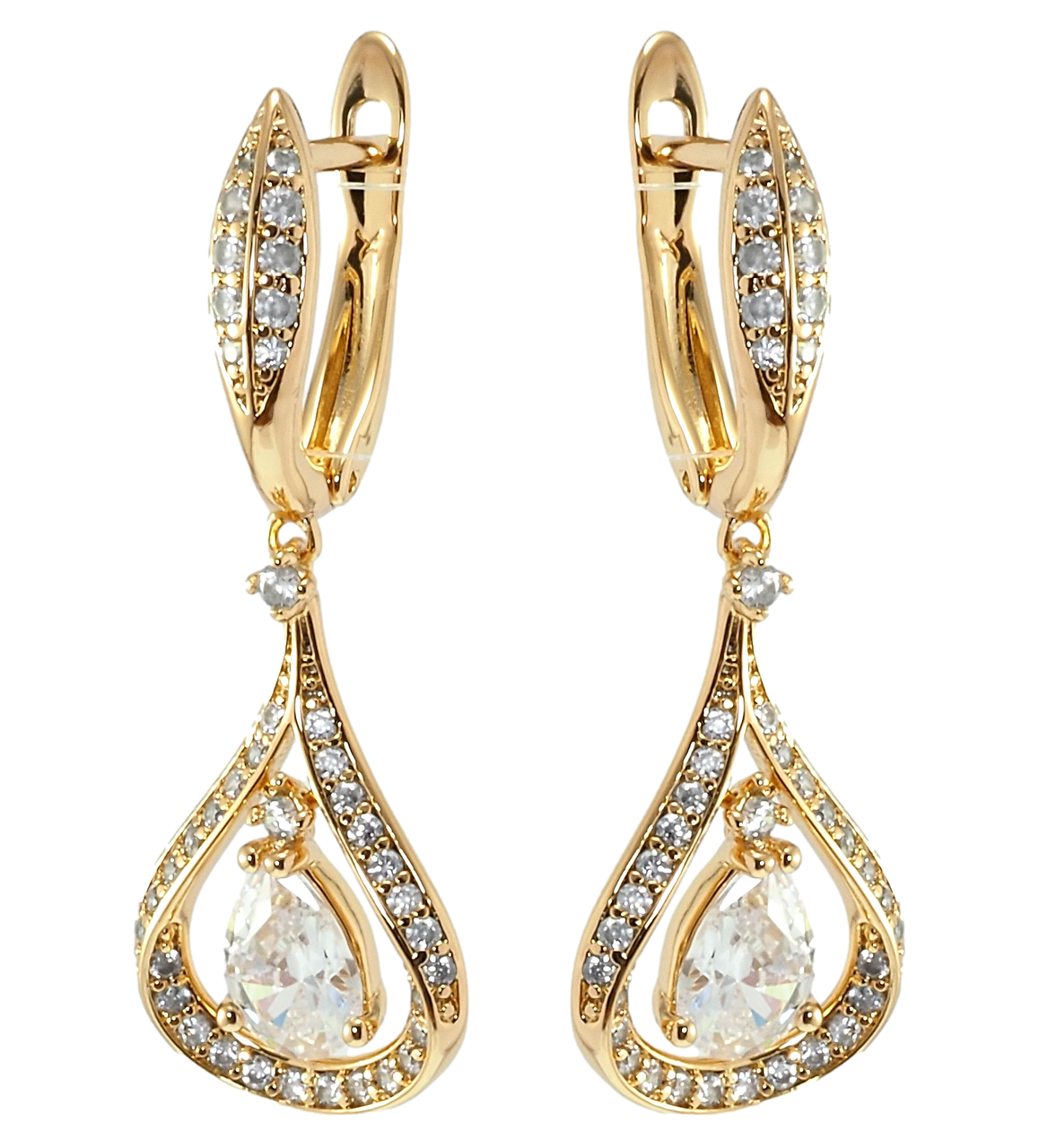 

Серьги Xuping Позолота 18K английский замок "Элегантные подвески с цирконием"