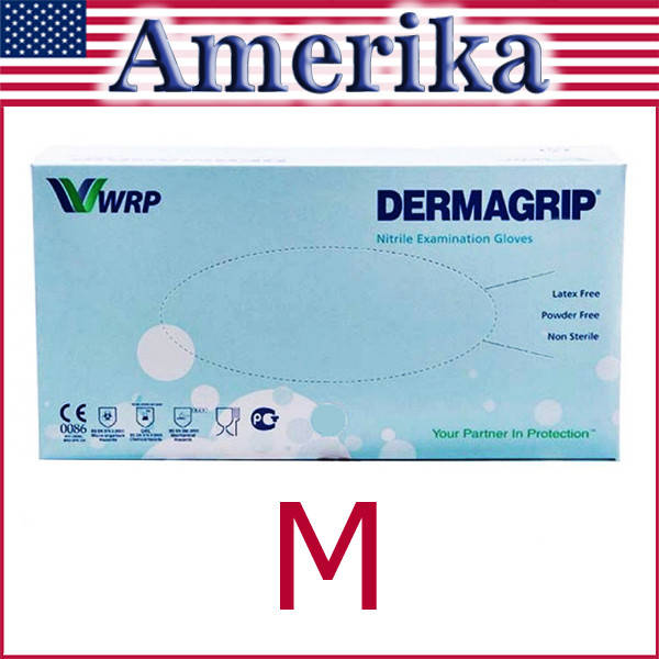 

Перчатки Дермагрип, нитриловые, размер , Dermagrip Nitrile Examenation Gloves (100 шт, Голубой