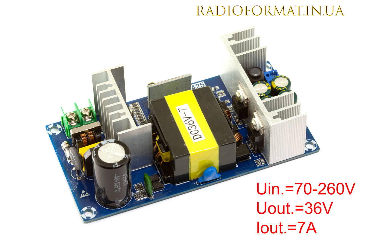 

Блок питания 36V 7,0A 250W открытого типа, ПЛАТА