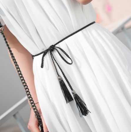 

Кожаный ремень пояс, классический, универсальный, из искусственной кожи, тонкий, плетеный, узкий, Черный