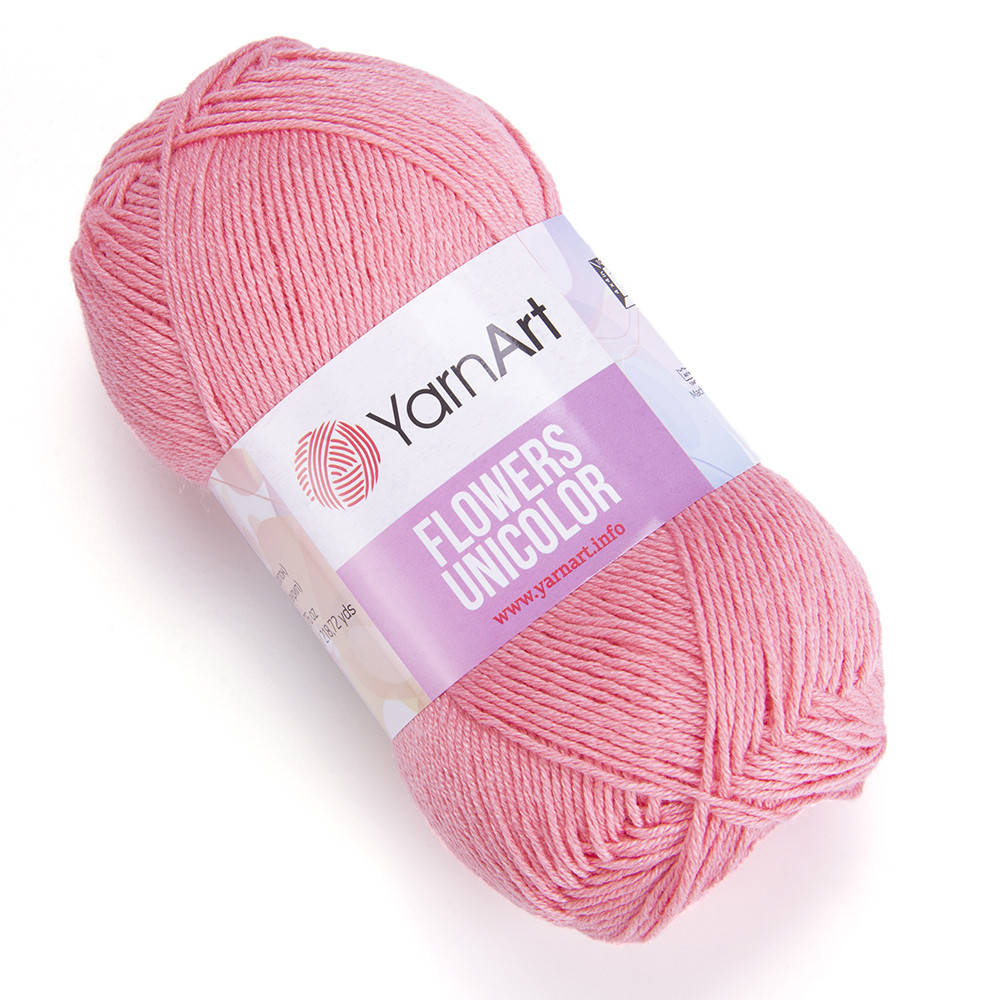 

YarnArt Flowers Unicolor (ЯрнАрт Фловерс Униколор) № 735 малиново-розовый (Пряжа коттон, нитки для вязания), Малиновый