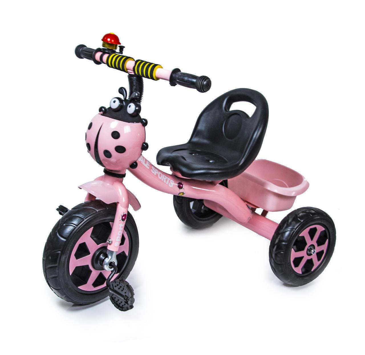 

Трехколесный велосипед Scale Sport Розовый с сигналом на руле и корзинкой (587262799)