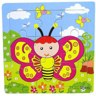 

Деревянные пазлы, рамка - вкладыш Животные Бабочка