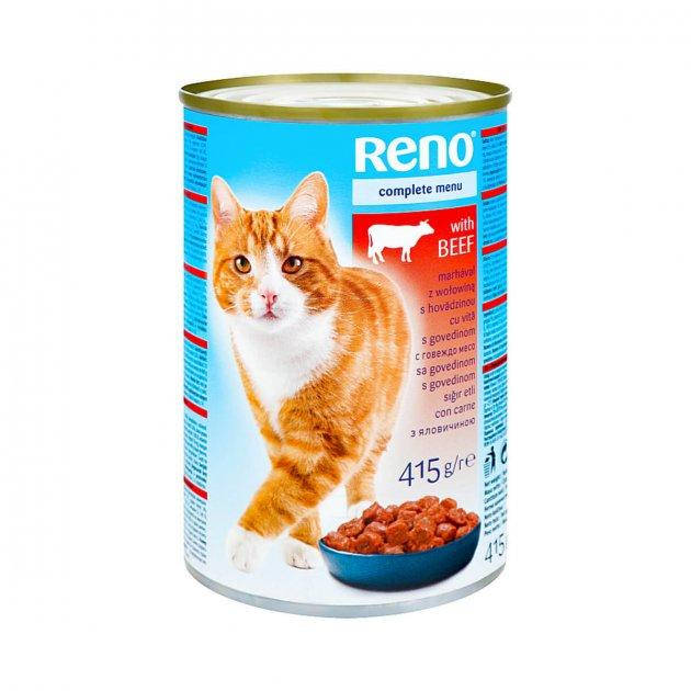 

Влажный корм для кошек Reno Говядина 415 г