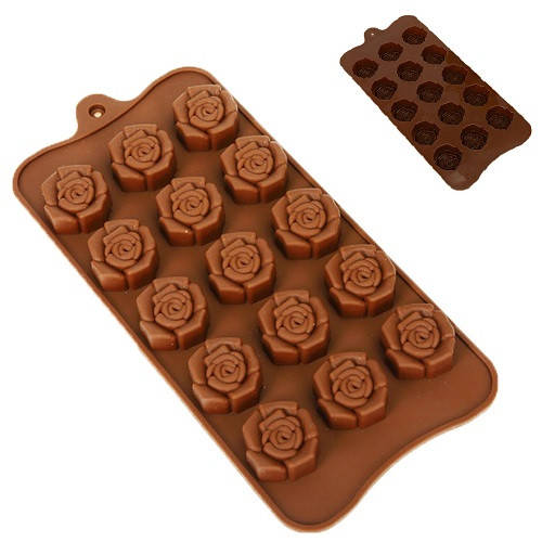 

Силиконовая форма для конфет "Роза" 15шт на листе, 22х10.5х1.5см, формочки для изготовления конфет, формы для