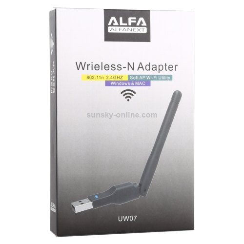

Беспроводной сетевой адаптер с антенной 10см Wi-Fi-USB LV-UW07 - 5370, 802.11bgn, 300MB, 2.4 GHz,