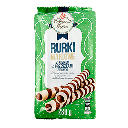 

Вафельні трубочки Рурки горіхові Rurki orzeszki 280g 24шт/ящ (Код : 00-00005300)