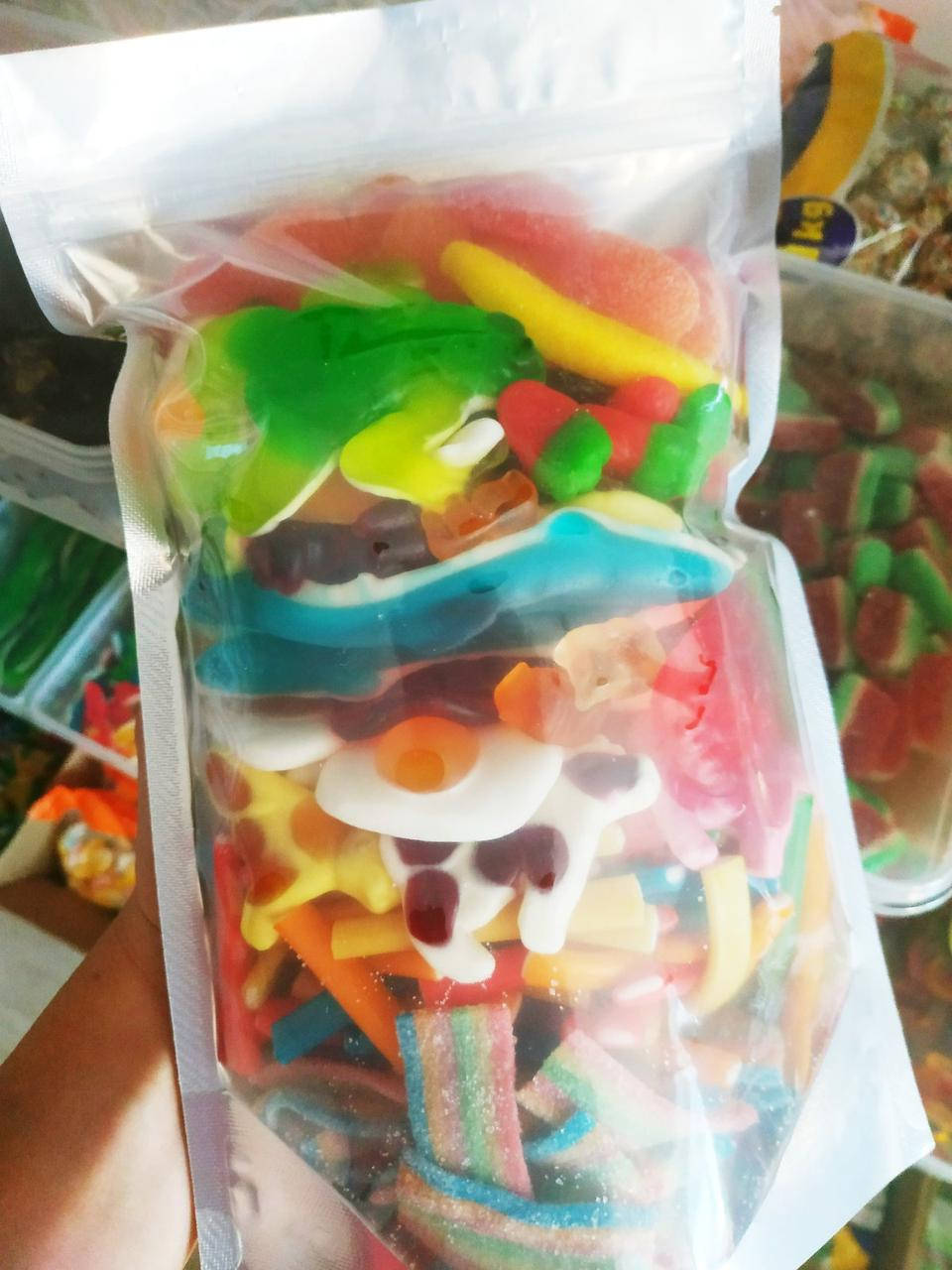 

1 кг Желеек - Микс жевательных конфет: Тролли, Фини, Харибо, Мармелад, ленты, клубнички - Конфеты на подарок